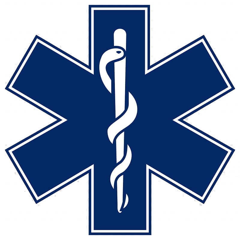 Símbolo de la Estrella de la Vida utilizado para identificar a los Servicios Médicos de Emergencia y la atención prehospitalaria.